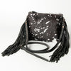 ADBG109 American Darling Hair-On Cowhide Leather Western Small Crossbody Bag with Fringes
