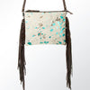 ADBG109 American Darling Hair-On Cowhide Leather Western Small Crossbody Bag with Fringes