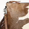 ADBG109 American Darling Hair-On Cowhide Western Crossbody Bag with Leather Fringe Detail