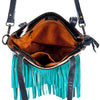 ADBG304 American Darling Cross body Bag - Hand Tooled Floral Leather & Hair-On Cowhide Purse