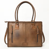 ADBGS118 Western Cowhide Tote -Hair-On Leather Bag with Braided Whipstitch & Strap