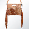 LC-ADBGS145ACGO Tooled Leather & Deer-Print Cowhide Clutch - Western Fringe Convertible Tote