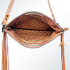 LC-ADBGS145ACGO Tooled Leather & Deer-Print Cowhide Clutch - Western Fringe Convertible Tote