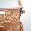 LC-ADBGS145ACGO Tooled Leather & Deer-Print Cowhide Clutch - Western Fringe Convertible Tote