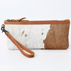 ADBG344 American Darling Hair On Hide Leather Western Style Wristlet Clutch Purse