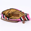 ADBG344 Southwestern Wool Wristlet Clutch with Tribal Pattern and Leather Strap