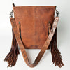 ADBG316 American Darling Hand Tooled Genuine Leather Large Cross body Bag