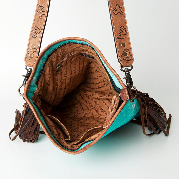 ADBG316 American Darling Hand Tooled Genuine Leather Large Cross body Bag