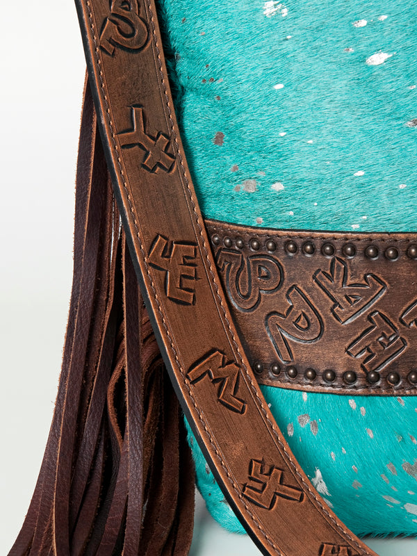 ADBG316 American Darling Hand Tooled Genuine Leather Large Cross body Bag