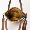 ADBG330BRWBR American Darling Hair-On Cowhide Hand Tooled Leather Tote Bag