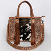 ADBG230 American Darling Western Tote Bag - Handcrafted Hair-On Cowhide & Hand-Tooled Leather