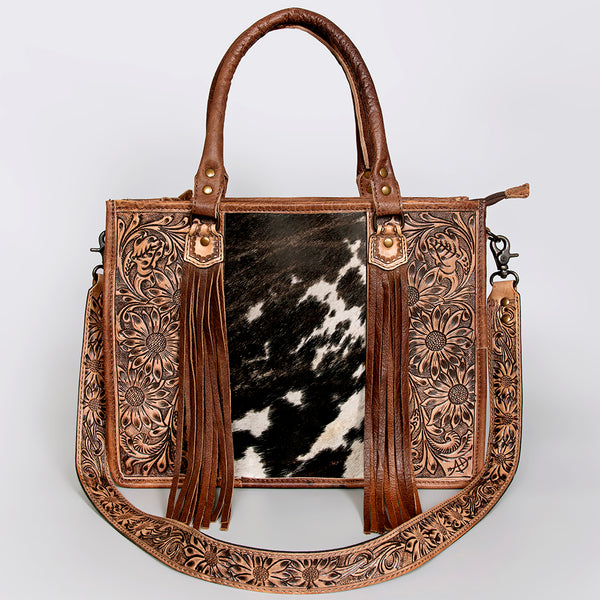 ADBG230 American Darling Western Tote Bag - Handcrafted Hair-On Cowhide & Hand-Tooled Leather