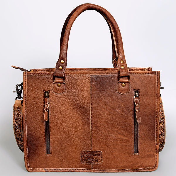 ADBG230 American Darling Western Tote Bag - Handcrafted Hair-On Cowhide & Hand-Tooled Leather