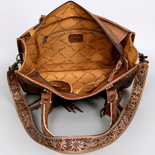 ADBG230 American Darling Western Tote Bag - Handcrafted Hair-On Cowhide & Hand-Tooled Leather