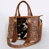 ADBG230 American Darling Western Tote Bag - Handcrafted Hair-On Cowhide & Hand-Tooled Leather