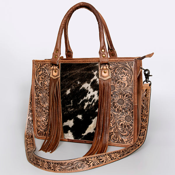 ADBG230 American Darling Western Tote Bag - Handcrafted Hair-On Cowhide & Hand-Tooled Leather