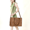 ADBG235 American Darling Western Leather Tote Bag - Hand Tooled Floral Carved Braided Purse