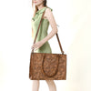 ADBG235 American Darling Western Leather Tote Bag - Hand Tooled Floral Carved Braided Purse