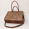 ADBG235 American Darling Western Leather Tote Bag - Hand Tooled Floral Carved Braided Purse