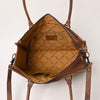 ADBG235 American Darling Western Leather Tote Bag - Hand Tooled Floral Carved Braided Purse