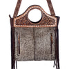 ADBG347 American Darling Western Leather Clutch Bag with Hand Tooled Floral Carving