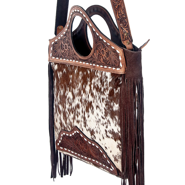 ADBG347 American Darling Western Leather Clutch Bag with Hand Tooled Floral Carving