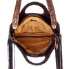 ADBG347 American Darling Western Leather Clutch Bag with Hand Tooled Floral Carving