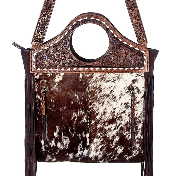 ADBG347 American Darling Western Leather Clutch Bag with Hand Tooled Floral Carving