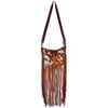 ADBG351 American Darling Western Leather Crossbody Bag with Hair-On Cowhide and Hand Tooled Strap