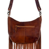 ADBG351 American Darling Western Leather Crossbody Bag with Hair-On Cowhide and Hand Tooled Strap