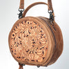 ADBG353 American Darling Hand Tooled Floral Leather Canteen Bag Western Crossbody