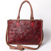 ADBG235 American Darling Western Leather Tote Bag - Hand Tooled Floral Carved Braided Purse