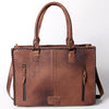 ADBG235 American Darling Western Leather Tote Bag - Hand Tooled Floral Carved Braided Purse