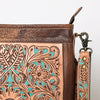 ADBG256 American Darling Messenger Bag - Hand Tooled Floral Leather & Hair-On Cowhide Purse