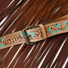 ADBG256 American Darling Messenger Bag - Hand Tooled Floral Leather & Hair-On Cowhide Purse
