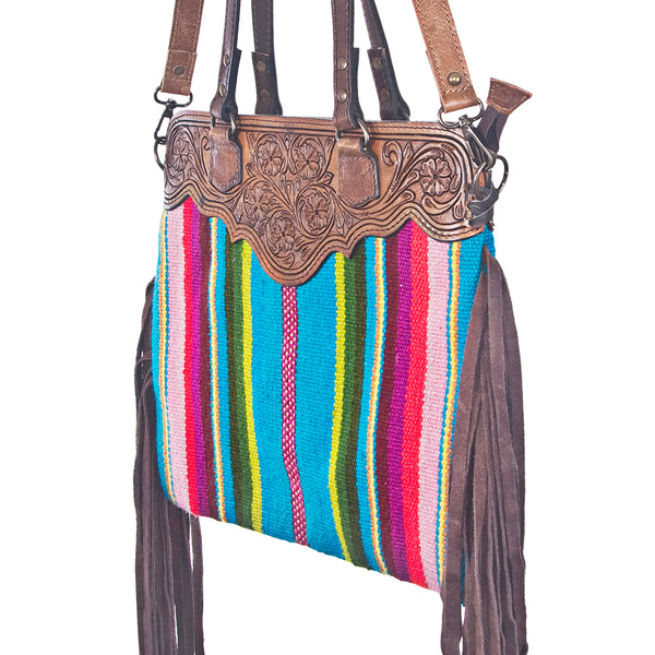 LC-ADBGS144SER8BR Messenger Genuine Western Leather Women Bag Cora