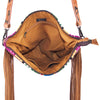 ADBG216 American Darling Large Cross body Bag - Hand Tooled Floral Leather & Woven Saddle Blanket