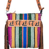 ADBG216 American Darling Large Cross body Bag - Hand Tooled Floral Leather & Woven Saddle Blanket