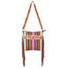 ADBG216 American Darling Large Cross body Bag - Hand Tooled Floral Leather & Woven Saddle Blanket