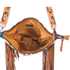 ADBG216 American Darling Large Cross body Bag - Hand Tooled Floral Leather & Woven Saddle Blanket