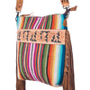 ADBG216 American Darling Large Cross body Bag - Hand Tooled Floral Leather & Woven Saddle Blanket