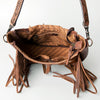 ADBG351 American Darling Western Leather Crossbody Bag with Hair-On Cowhide and Hand Tooled Strap