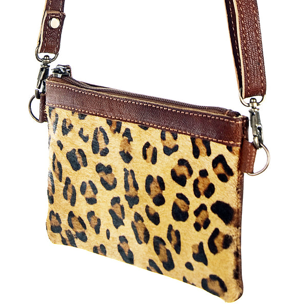 ADBGS142 Mini Crossbody - Hair-On Leather Fringe Bag with Removable Strap