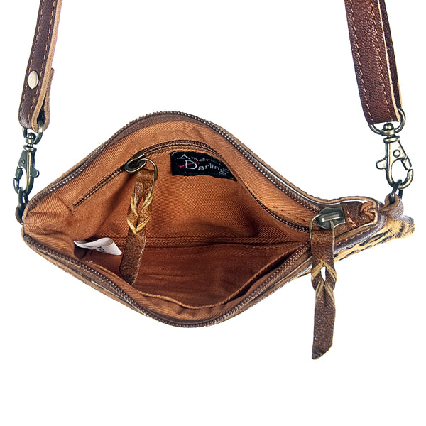 ADBGS142 Mini Crossbody - Hair-On Leather Fringe Bag with Removable Strap
