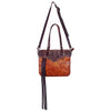 ADBG357 American Darling Hand Tooled Leather Small Cross body Bag with Western Fringes