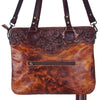 ADBG357 American Darling Hand Tooled Leather Small Cross body Bag with Western Fringes
