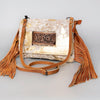 ADBG360 American Darling Hand Tooled Leather Small Cross body Bag with Hair-On Cowhide
