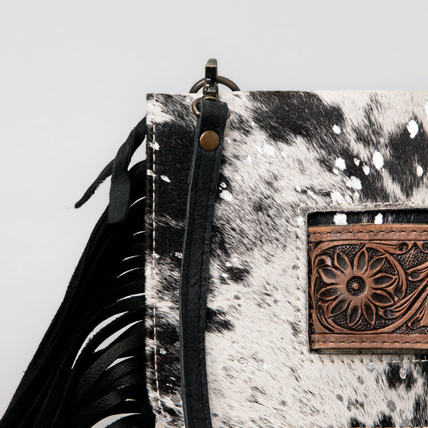 ADBG360 American Darling Hand Tooled Leather Small Cross body Bag with Hair-On Cowhide
