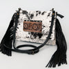 ADBG360 American Darling Hand Tooled Leather Small Cross body Bag with Hair-On Cowhide