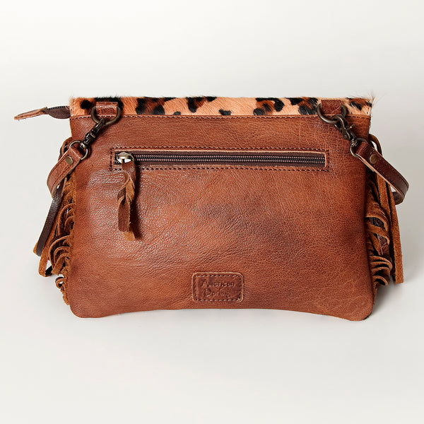 ADBG360 American Darling Hand Tooled Leather Small Cross body Bag with Genuine Hair-On Cowhide